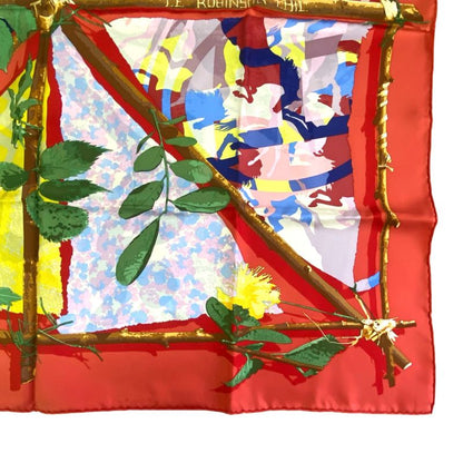 Hermes Scarf Silk Carre90 LE Robinson CHIC Robinson Multicolor