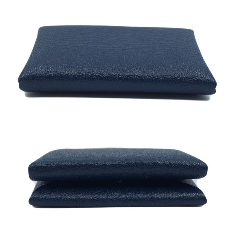 Hermes Calvi Duo Blue-navy-silver-hardware K Stamp Manufactured In 2025