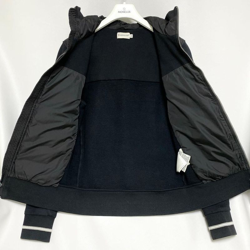 Moncler Down Jacket S Black Zip Up Hoodie