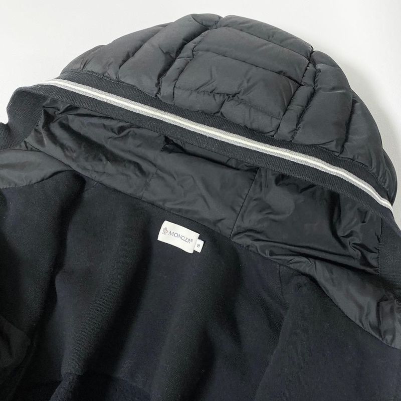 Moncler Down Jacket S Black Zip Up Hoodie