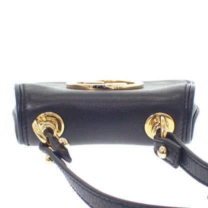 Gucci Blondie Card Case Leather Black Gold Hardware Women's