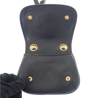 Gucci Blondie Card Case Leather Black Gold Hardware Women's
