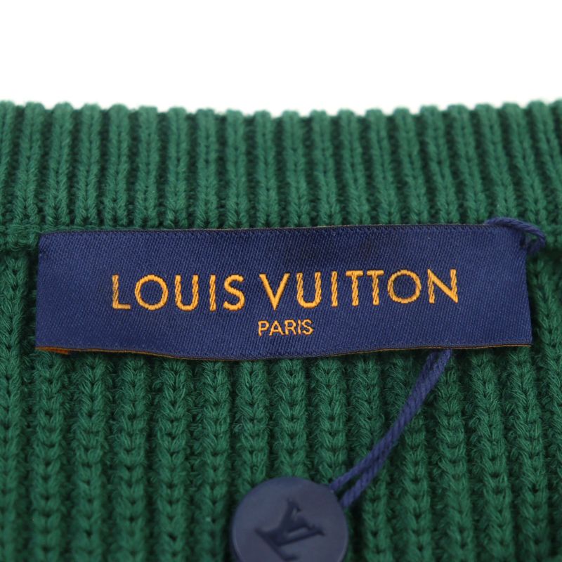 ○louis Vuitton 2021 Hkn67w Logo Embroidery Rasta Color Crew Neck Block Knit