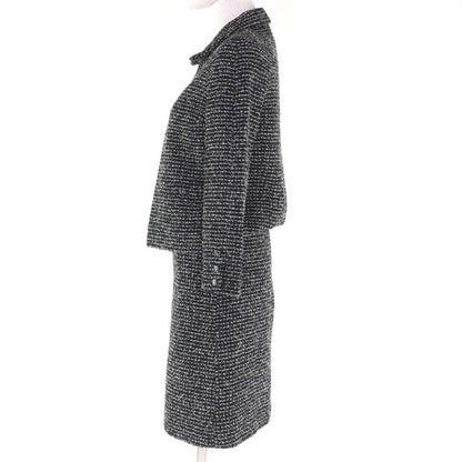 ◇chanel Vintage 03C P20548 P20413 Wool Matelasse Tweed Setup Suit With Coco