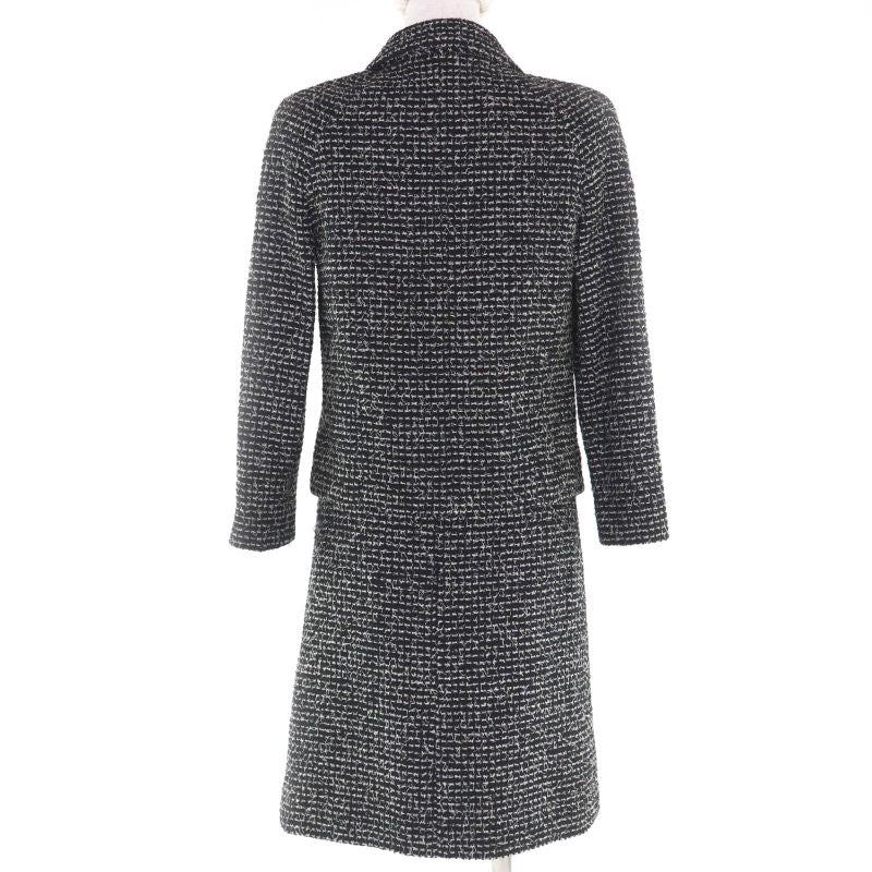 ◇chanel Vintage 03C P20548 P20413 Wool Matelasse Tweed Setup Suit With Coco