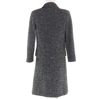 ◇chanel Vintage 03C P20548 P20413 Wool Matelasse Tweed Setup Suit With Coco
