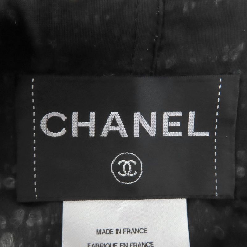 ◇chanel P41820 Wool Alpaca Blend Lining 100% Silk Coco Mark Jacket With Buttons