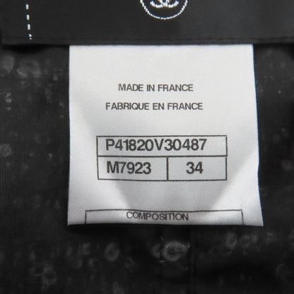 ◇chanel P41820 Wool Alpaca Blend Lining 100% Silk Coco Mark Jacket With Buttons