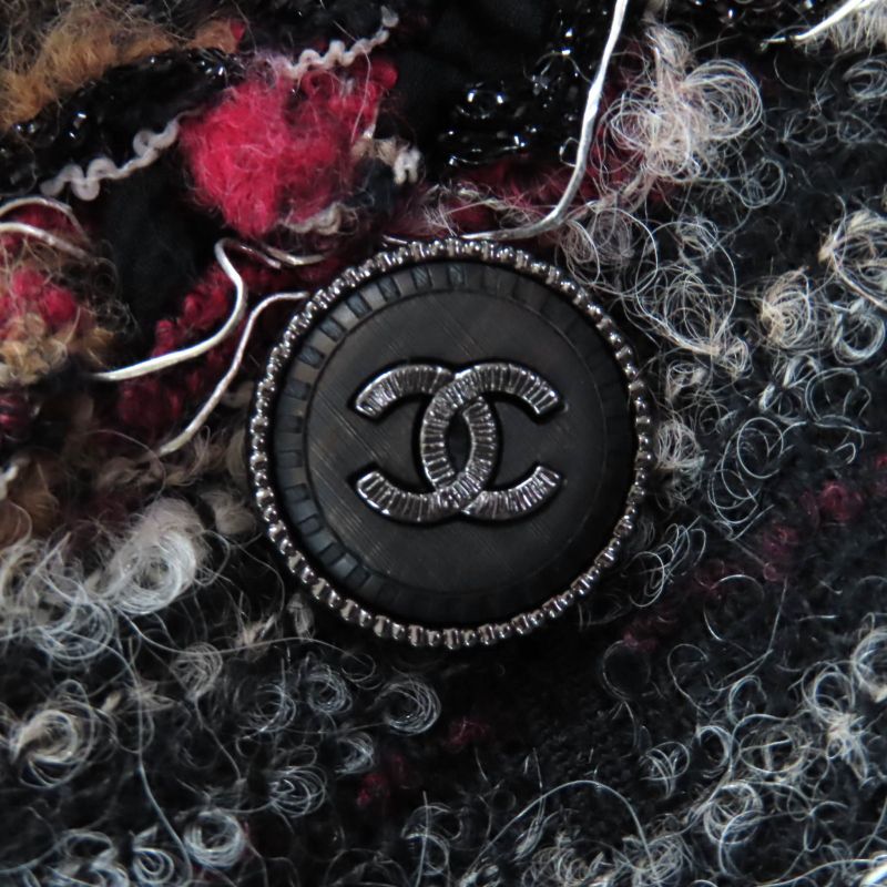 ◇chanel P41820 Wool Alpaca Blend Lining 100% Silk Coco Mark Jacket With Buttons