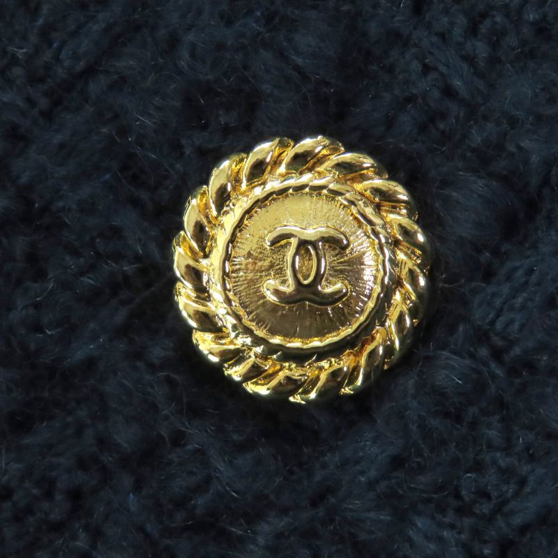 ◇chanel Boutique Vintage Wool 90’s Coco Mark Tweed Suit With Button And Logo