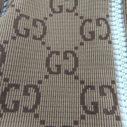Gucci 715524 GG Pattern Half ZIP Long Sleeve Cropped Tops Brown S Made In Italy
