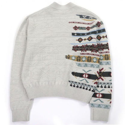 □hermes 22AW Cashmere Blend Chimayo Ortega Pattern Long Sleeve Sweater Knit