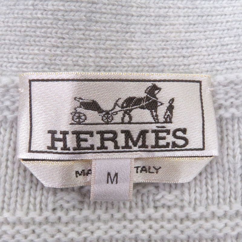 □hermes 22AW Cashmere Blend Chimayo Ortega Pattern Long Sleeve Sweater Knit
