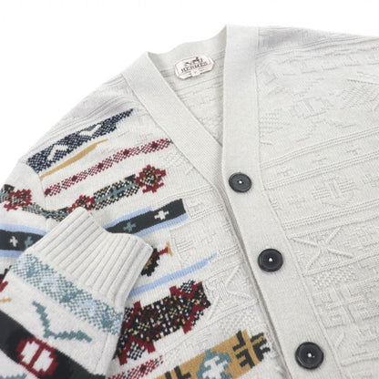 □hermes 22AW Cashmere Blend Chimayo Ortega Pattern Long Sleeve Sweater Knit