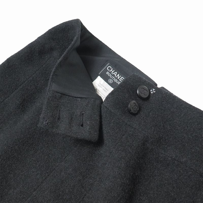 Chanel Vintage Skirt 38 CC Logo Button