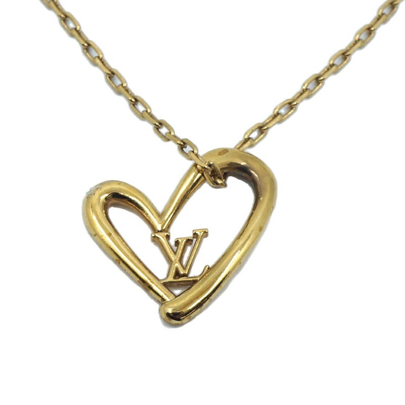 Louis Vuitton M00465 Collier Heart Foreign Love Necklace Gold Approx