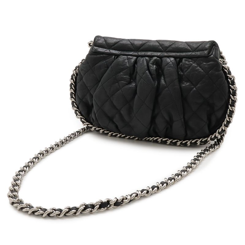 Chanel Matelasse Luxury Chain Around Chain Shoulder Lambskin Leather Black