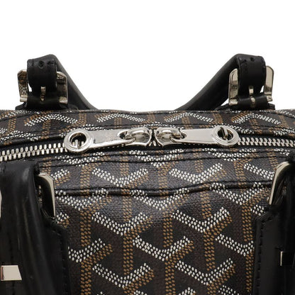 Goyard Croisjour 40 Handbag Mini Boston Bag Herringbone Pattern PVC Black Brown