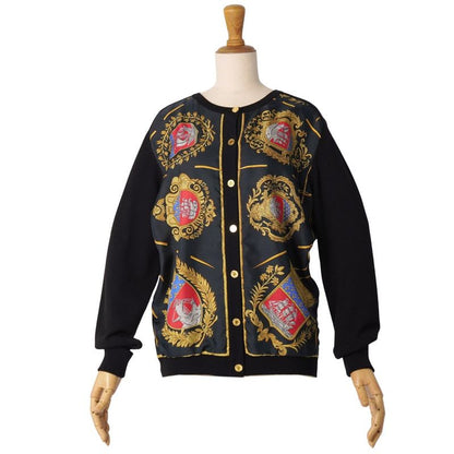 Hermes Cardigan Knit Silk Switching Vintage