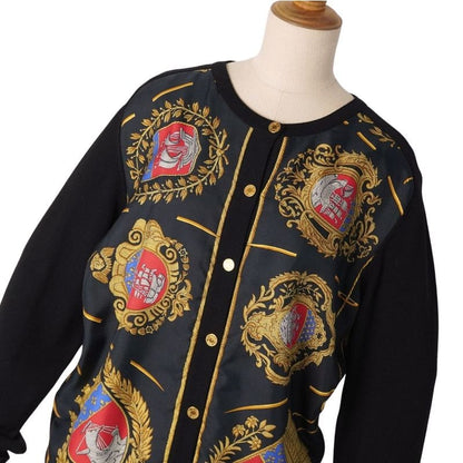 Hermes Cardigan Knit Silk Switching Vintage