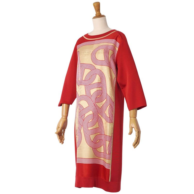 Hermes Dress 21 SS 3/4 Sleeve Silk Cut Replacement Knit