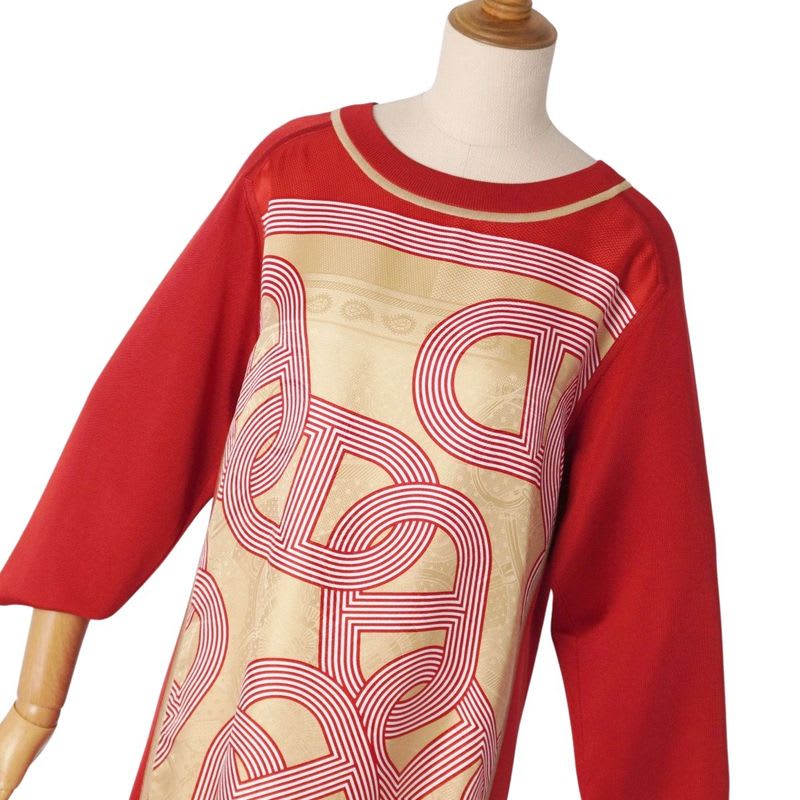 Hermes Dress 21 SS 3/4 Sleeve Silk Cut Replacement Knit
