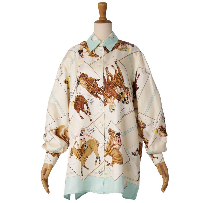 Hermes Shirt Blouse Long Sleeve Vintage