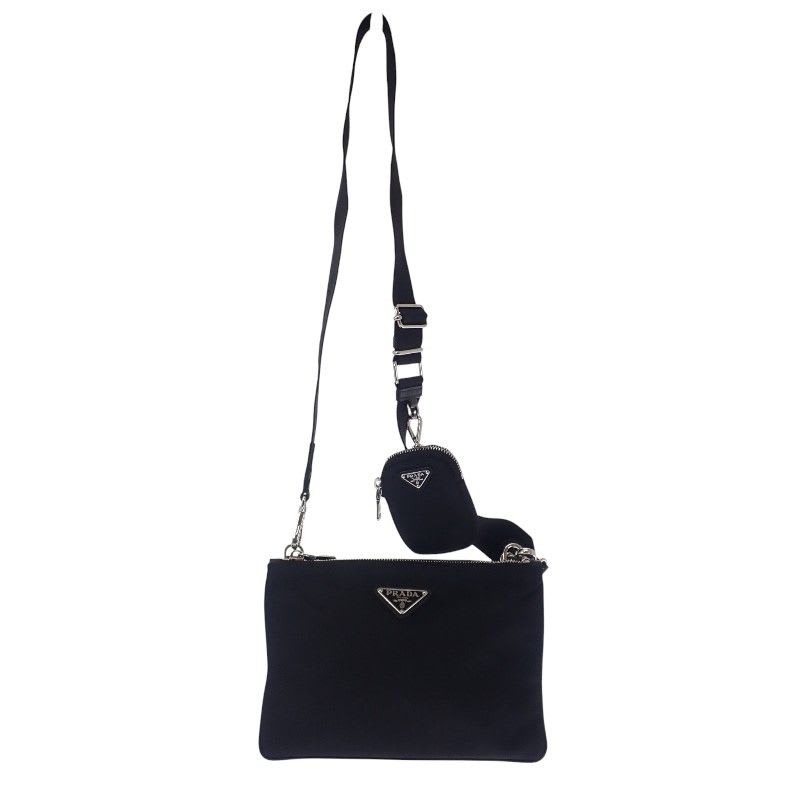 Prada Re-edition 2000 re-nylon 1 Bh046 Shoulder Bag Nylon Leather Black Nero