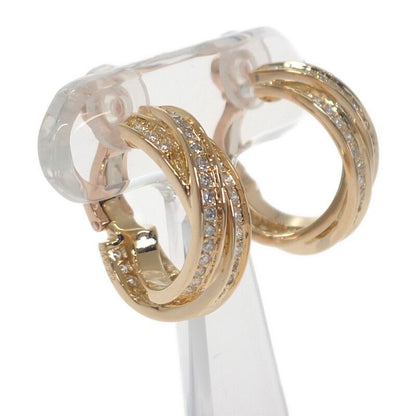 Cartier Trinity Earrings 18K Yellow Gold Diamond Ladies Classic
