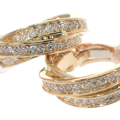 Cartier Trinity Earrings 18K Yellow Gold Diamond Ladies Classic