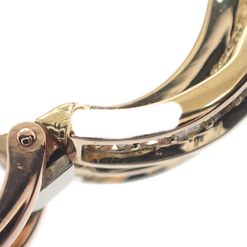 Cartier Trinity Earrings 18K Yellow Gold Diamond Ladies Classic