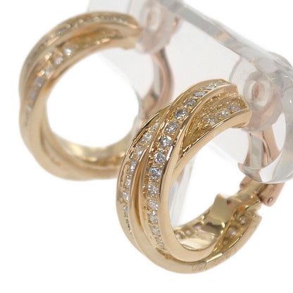 Cartier Trinity Earrings 18K Yellow Gold Diamond Ladies Classic