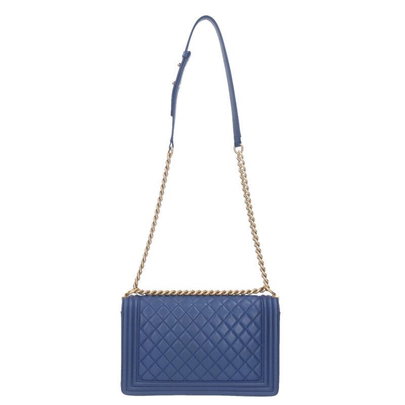 Chanel Boy Chanel 28 Lambskin Chain Shoulder Bag Women's 28
