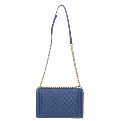 Chanel Boy Chanel 28 Lambskin Chain Shoulder Bag Women's 28