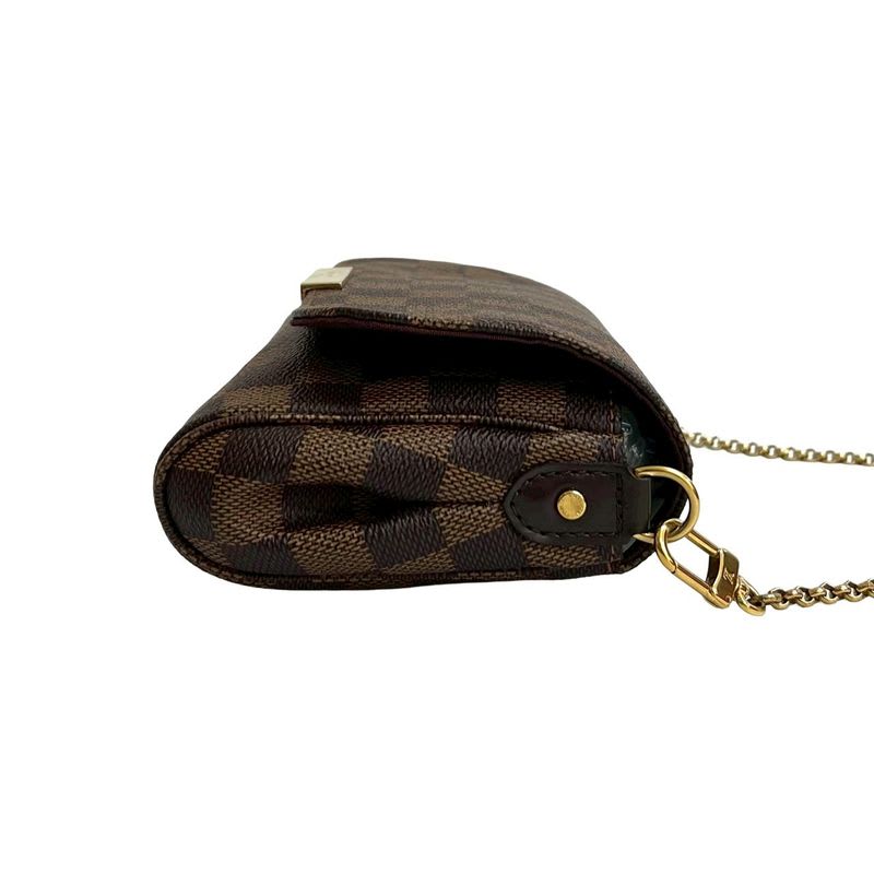 Louis Vuitton Favorite PM Damier Leather 2-Way Mini Shoulder Bag Pochette Brown