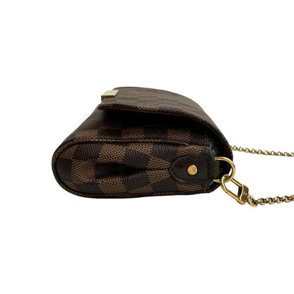 Louis Vuitton Favorite PM Damier Leather 2-Way Mini Shoulder Bag Pochette Brown