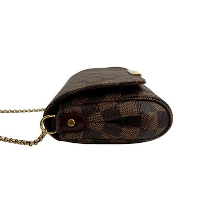 Louis Vuitton Favorite PM Damier Leather 2-Way Mini Shoulder Bag Pochette Brown