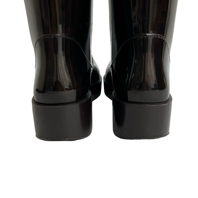 Fendi Zucca FF Logo Pattern Rubber Rain Boots Long Size 39 24.5 cm