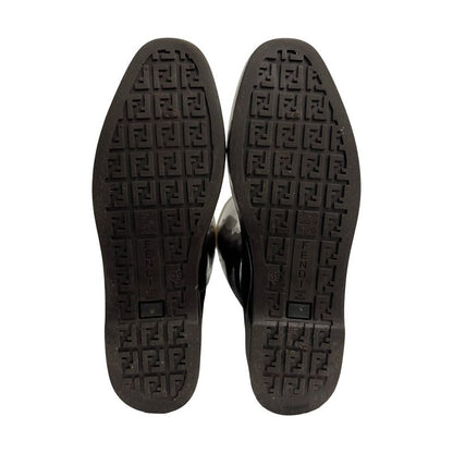 Fendi Zucca FF Logo Pattern Rubber Rain Boots Long Size 39 24.5 cm