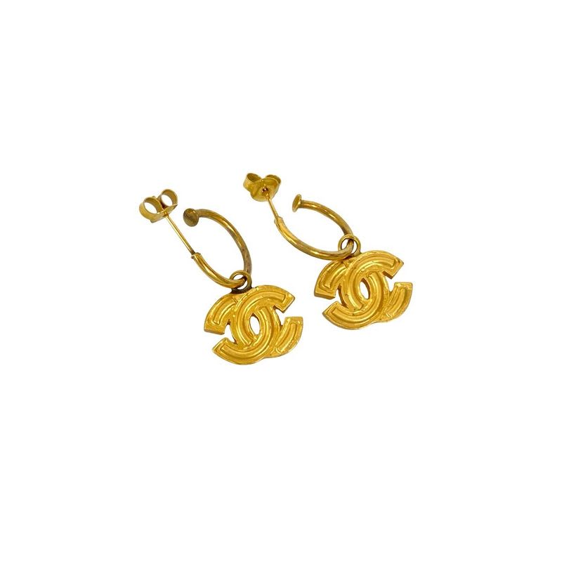 Chanel Coco Mark Motif GP Earrings Ear Accessories 01P