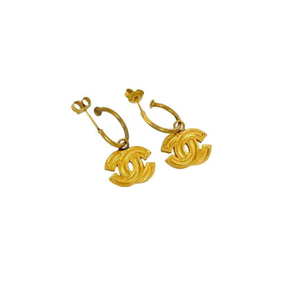 Chanel Coco Mark Motif GP Earrings Ear Accessories 01P