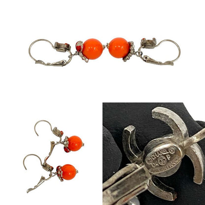Chanel Coco Mark Flower Ladybug Motif GP Earrings Accessories 04P