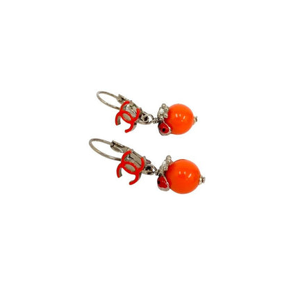 Chanel Coco Mark Flower Ladybug Motif GP Earrings Accessories 04P