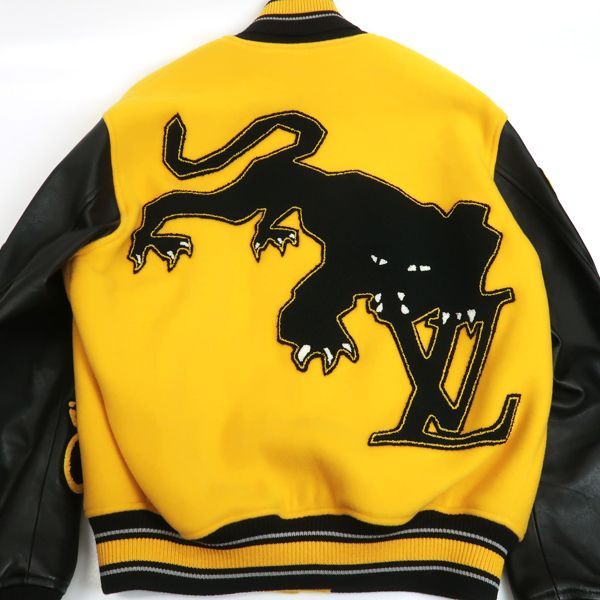 Louis Vuitton 22SS Leather Embroidered Varsity Stadium Jacket Rm221 IZ3 Hml81e