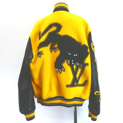 Louis Vuitton 22SS Leather Embroidered Varsity Stadium Jacket Rm221 IZ3 Hml81e