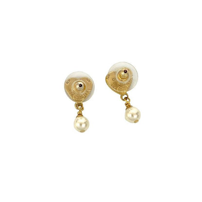 Chanel Coco Mark Heart Motif GP Fake Pearl Earrings Accessories 04A