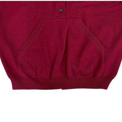 Hermes Wool Sweater Knit Top S Size Women's Wine Red 84021