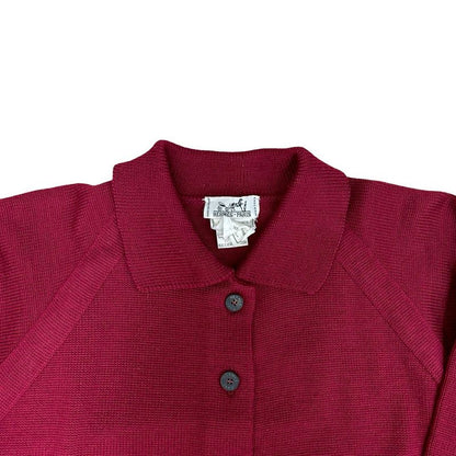 Hermes Wool Sweater Knit Top S Size Women's Wine Red 84021
