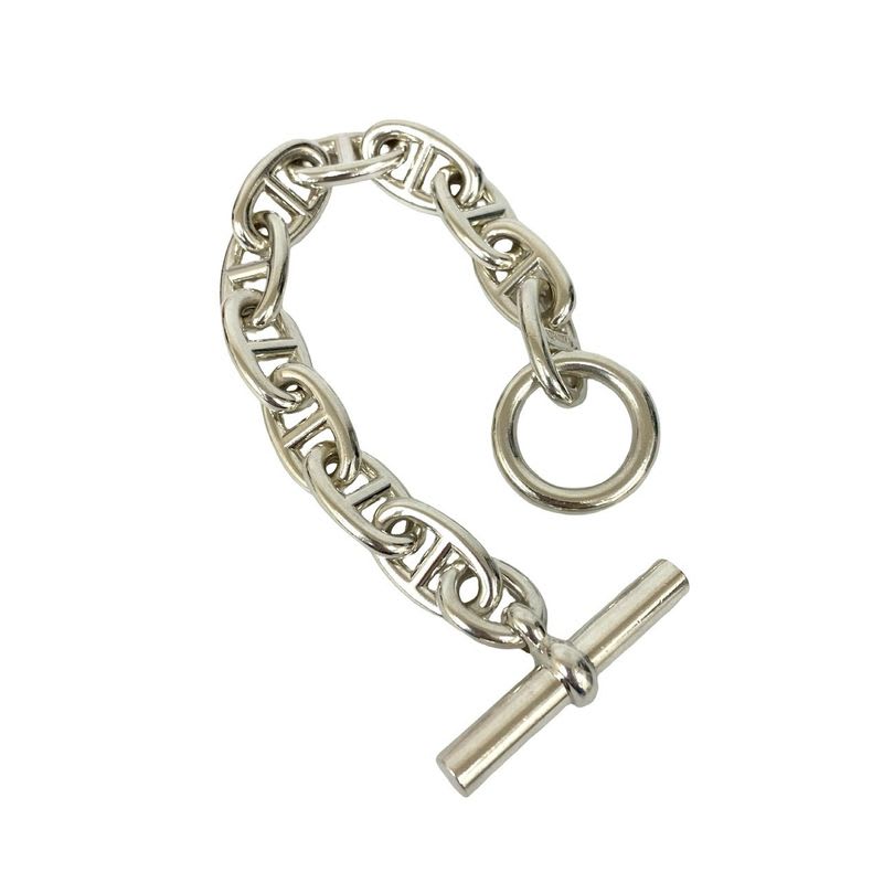 Hermes Margiela Period Chaine D'ancre TGM 11 Frames Silver 925 Bracelet Chain