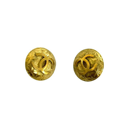 Chanel Vintage Coco Mark Motif GP Earrings Ear Cuff Accessory Gold 95P